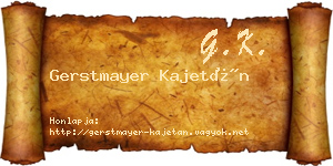 Gerstmayer Kajetán névjegykártya